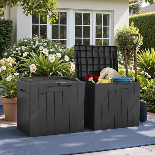 greesum 31 gallon deck box for outside, all, close-up detail