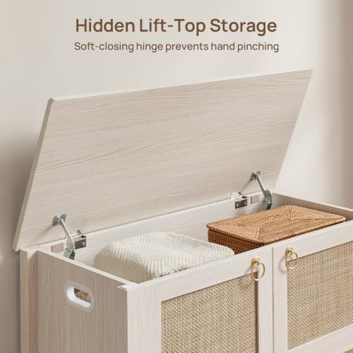 sicotas rattan storage bench boho storage chest with showing dimensions