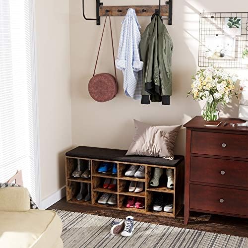 vasagle custos collection - shoe bench, storage bench shown in use