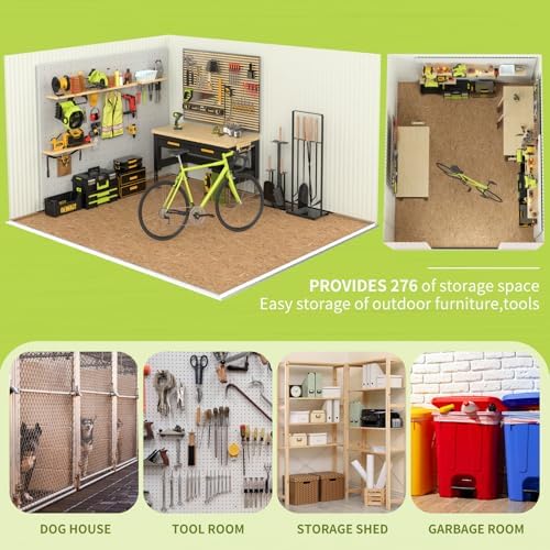 10x8ft metal storage shed, outdoor storage building, package contents