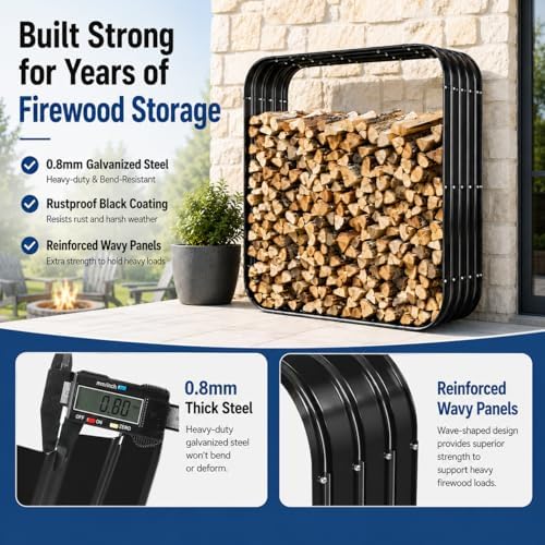 49in firewood rack with cover roof, waterproof heavy, package contents