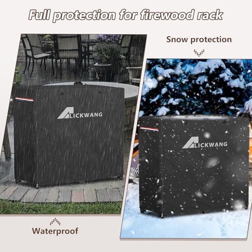 outdoor waterproof 34 inch small firewood rack cover showing dimensions