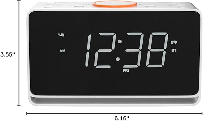 iTOMA Alarm Clock Radio, 1.4" White LED Display Clock - Image 7