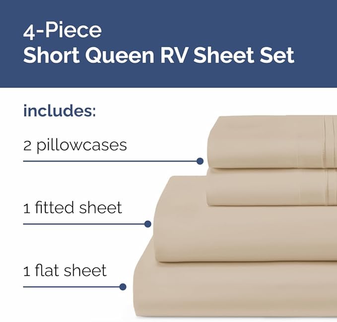 RV Short Queen Sheet Set 60 X 75 - Image 2
