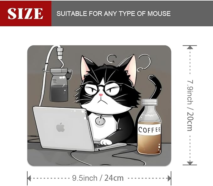 Cat Square Mouse pad, Waterproof, Anti Slip Rubber Base, Computer Mouse pad - Image 2