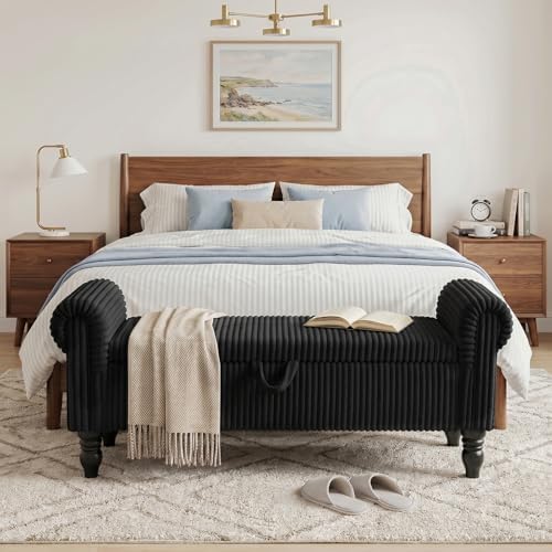 55" storage ottoman bench, corduroy end of bed, package contents