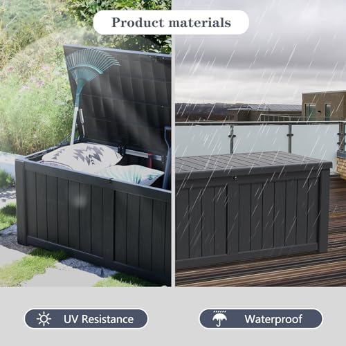 modern-depo 120 gallon pp deck box waterproof outdoor, side view