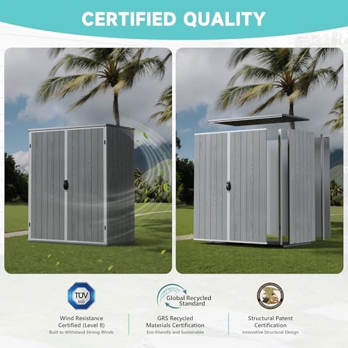 greesum 5x3ft plastic outdoor storage shed with floor, package contents