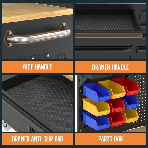 specraft 96-inch rolling tool chest with 24 drawers, front angle view