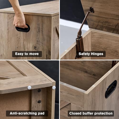 55.1” storage bench, extra large entryway bench with, view 9