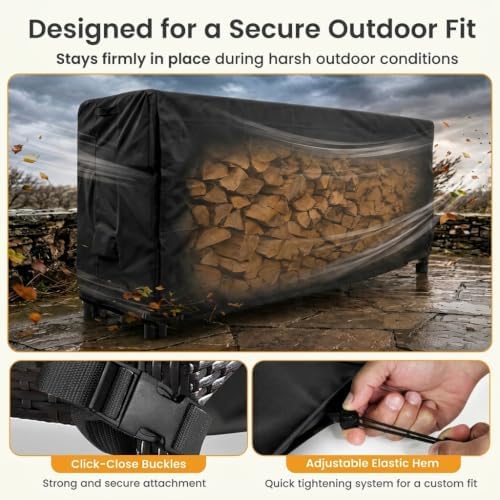 firewood rack cover 8 foot - heavy duty on a desk or shelf