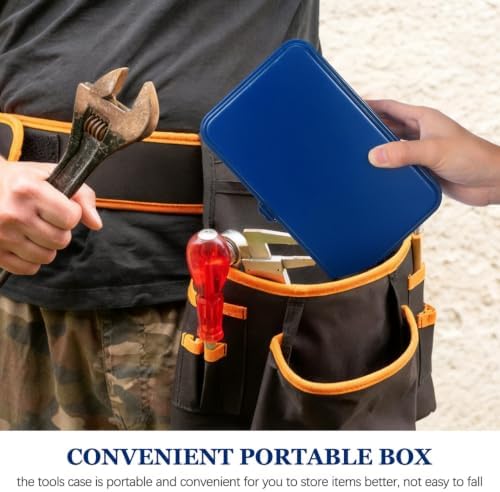 doitool metal tool boxes, 2 pcs portable mini showing dimensions
