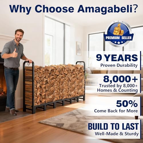 amagabeli 8ft firewood log rack outdoor heavy duty, package contents
