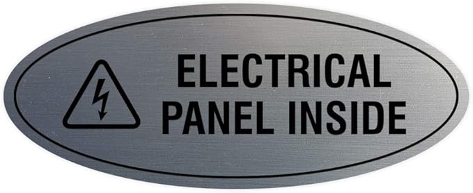 Signs ByLITA Oval Electrical Panel Inside Sign by SignsByLITA
