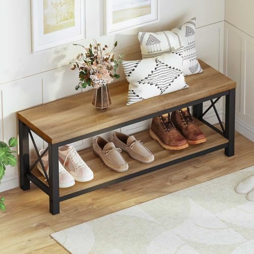 bon augure entryway shoe bench for mudroom, farmhouse showing dimensions