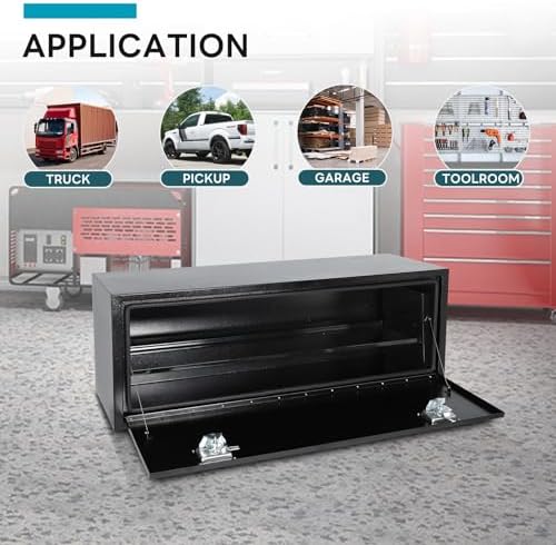 48 inch steel black underbody truck tool box, package contents