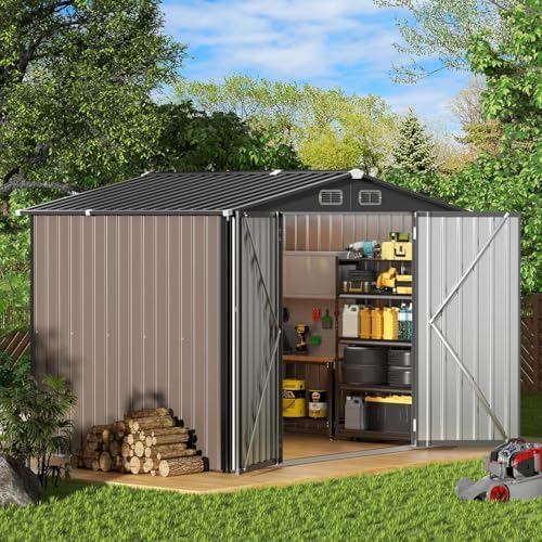 metal storage shed & outdoor storage, outdoor steel, front angle view