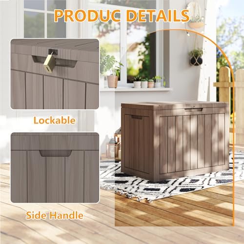 35 gallon outdoor cushion storage deck boxes outdoor, close-up detail