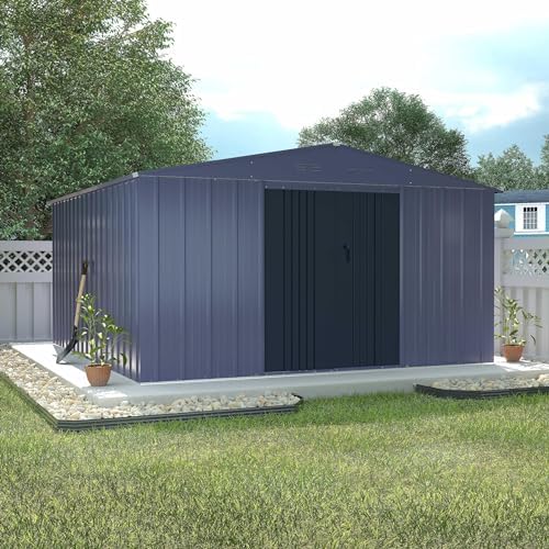 mupater storage shed 10' x12' for outdoor, metal on a desk or shelf