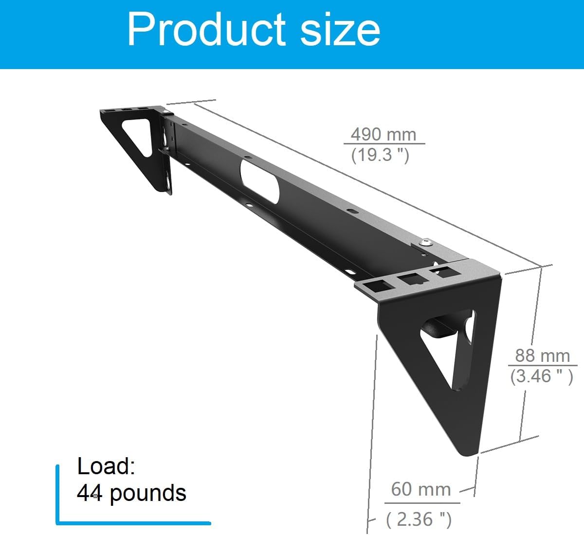 1U Vertical Wall Mount Rack - Steel Vertical Patch Panel Mounting Bracket for 19 inch Networking Equipments (Pack of 2)