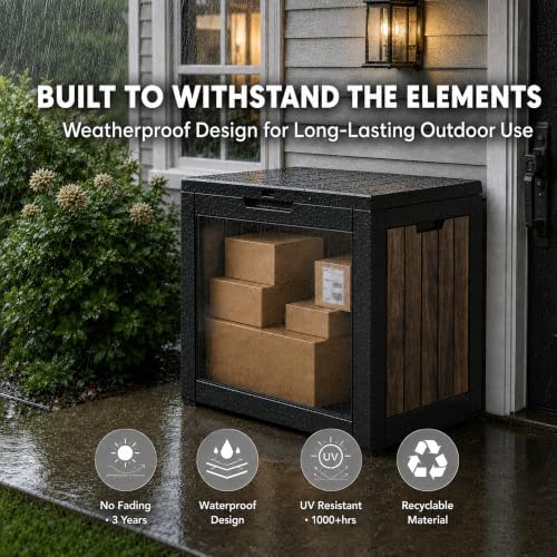 kamaboko 35 gallon outdoor storage box waterproof deck, close-up detail