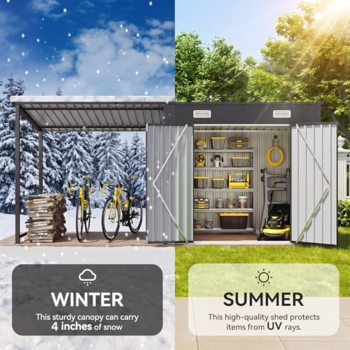 aoxun 12'x3.5' outdoor storage shed & hardtop gazebo, package contents