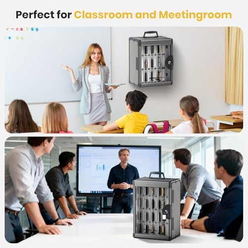 glosen 24 slots cell phone storage locker for on a desk or shelf