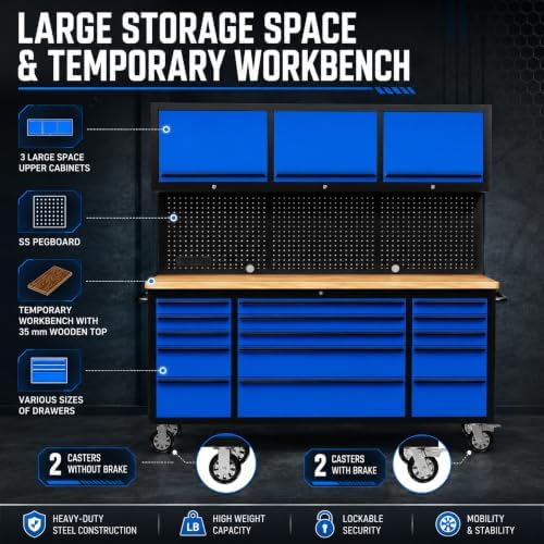 chetto c 72 inch tool chest tool box, close-up detail