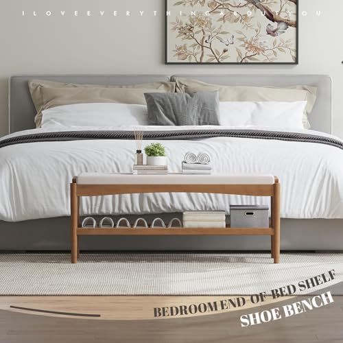 stddre shoe bench entryway bamboo 2-tier shoe rack, package contents