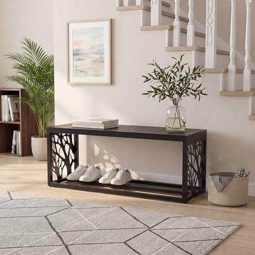 37" outdoor storage bench, hdpe seat, steel frame showing dimensions