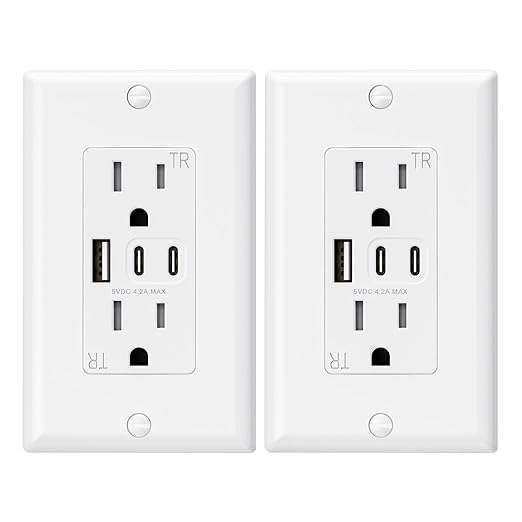 ELEGRP USB Outlets, 15 Amp Wall Outlet by ELEGRP%7CELEGROUP