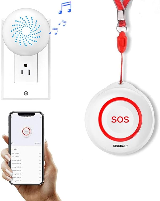 SINGCALL Caregiver Pager Panic Button Emergency Call Button by SINGCALL