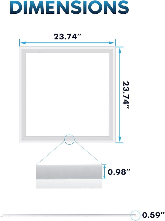 LUXRITE 2x2 FT Edge-Lit Frame LED Panel Lights, 5CCT Selectable 3000K-6500K - Image 5