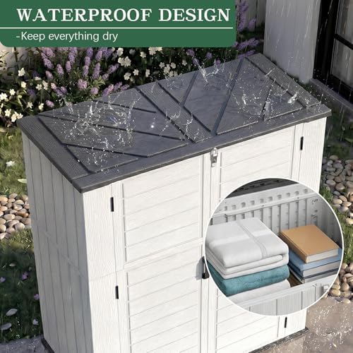 outdoor storage shed resin waterproof storage cabinet for, close-up detail