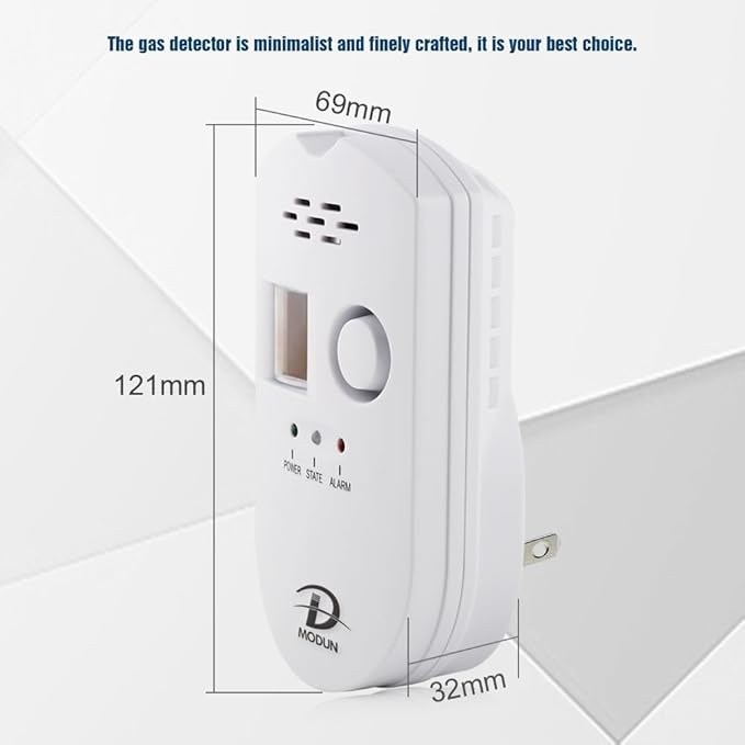 D MODUN Gas Detector, Natural Gas/LPG/City Coal Gas Leak Detector, Plug-in - Image 8