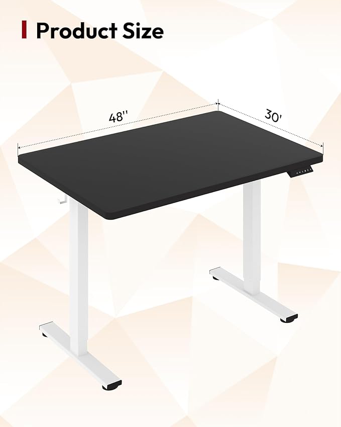SANODESK Electric Standing Desk 48 x 30 Inches Whole-Piece Desktop Height - Image 2