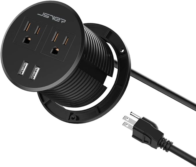 Desktop Power Grommet JSVER Mini Desktop Power Strip Hide Recessed Power by JSVER