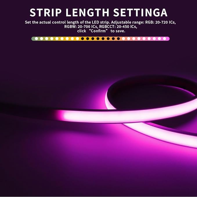 LOAMLIN DR03W RGB SPI SMD COB 3PIN Addressable LED Strip 2.4GHz Tuya WiFi - Image 6