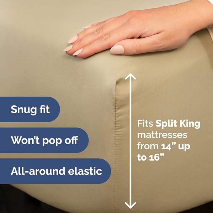 Split Head King Sheet Set – 4 Piece Flex Split Top King Sheets - Image 4