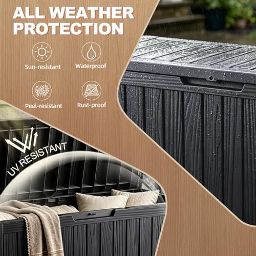 efu outdoor storage box 150 gallon deck box shown in use