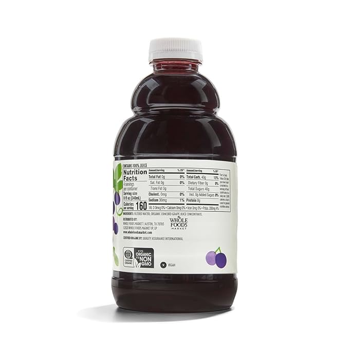 365 by Whole Foods Market, Organic 100% Concord Grape, 32 Fl Oz Bottle - Image 2