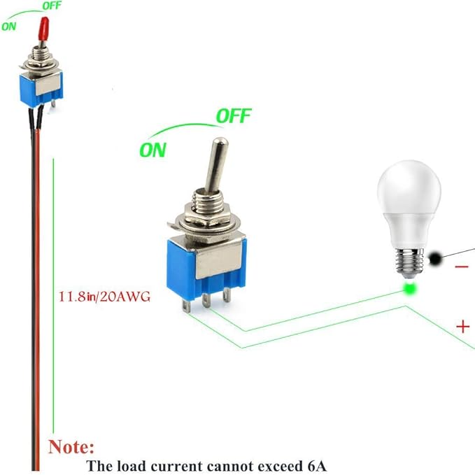 VONVOFF Toggle Switch, ON/Off SPST - Image 2