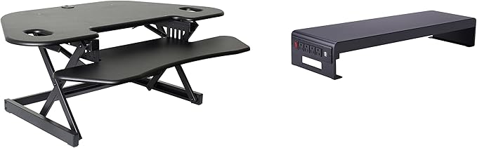 Rocelco 46" Height Adjustable Corner Standing Desk Converter by Rocelco