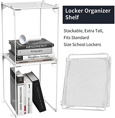 neudeco locker shelf 2 pack - organizer for showing dimensions