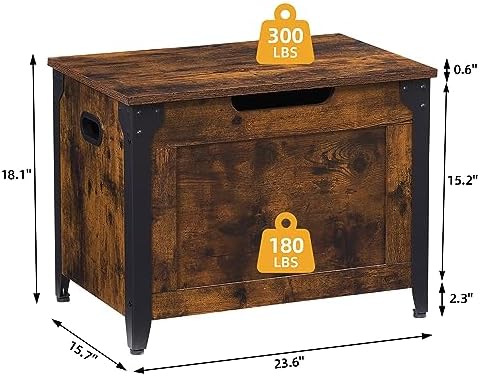 gaomon 23.6" storage chest, storage bench with safety, close-up detail
