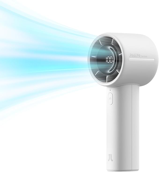 JISULIFE Handheld Turbo Fan Life10s, 5000mAh Rechargeable Portable Fans by LivechillStaycool