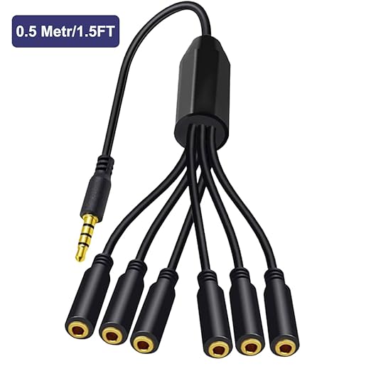MysRuida 1.6ft 1/8” 3.5mm TRRS Extension Stereo Audio Cable, 1 Male to 3 Female - Image 3