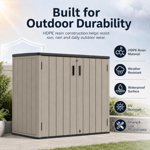 addok outdoor storage cabinet, 37 cu.ft horizontal resin, package contents