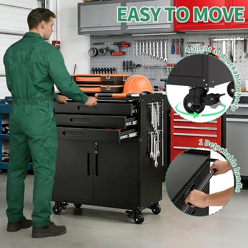 garage storage cabinet, metal rolling tool cabinet with, package contents