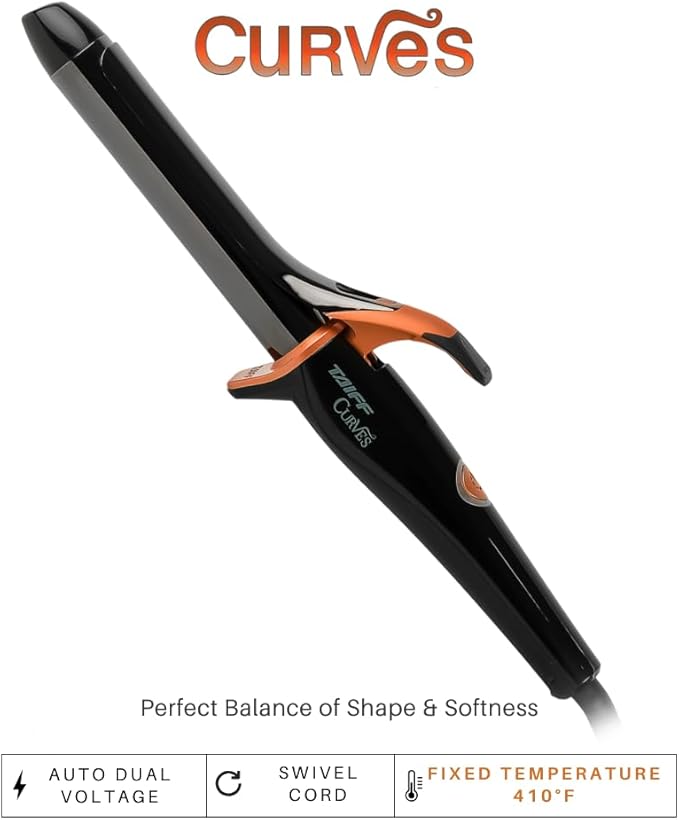 TAIFF Curves Professional Black Titanium Curling Iron – High-Performance Hair - Image 2